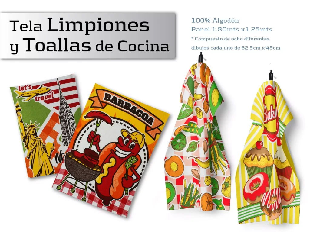 tela para limpiones y toallas de cocina
